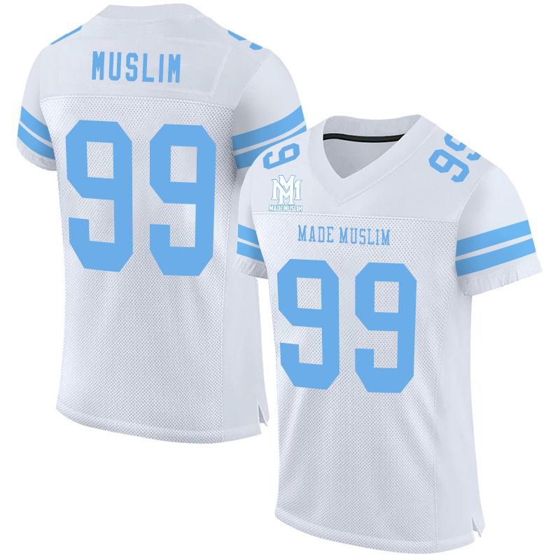 MADE MUSLIM 99 White and Sky Blue Jersey – Limited Edition